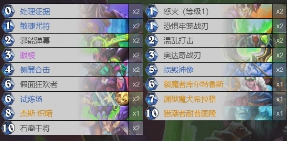 炉石传说：魔兽英雄传卡组