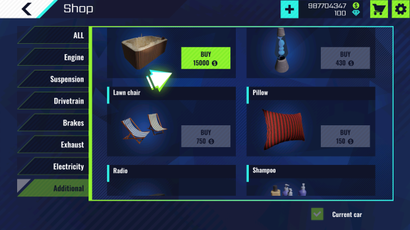 汽車修理工模擬器汽車零件