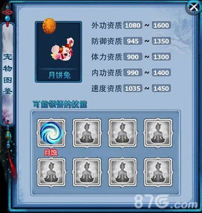 神雕俠侶月餅兔圖鑒一覽