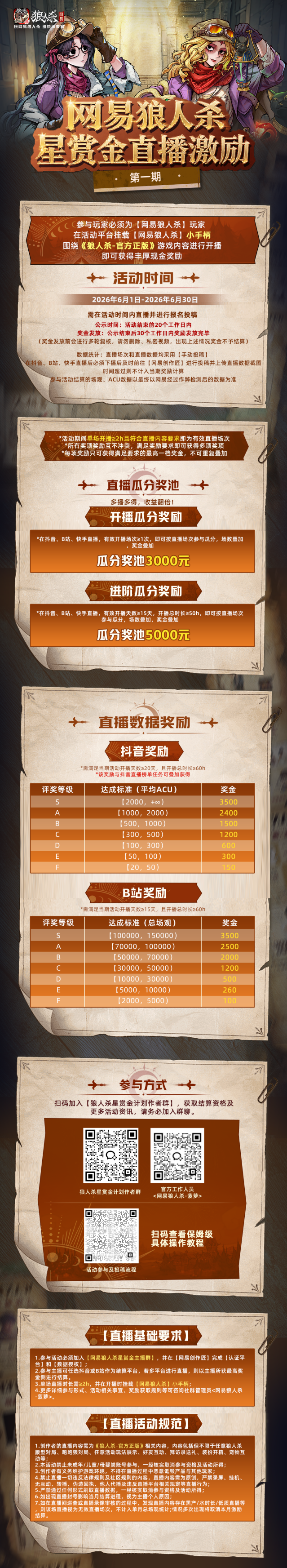 狼人杀第二十九期星赏金计划上线 直播任务叠加奖励瓜分万元奖池