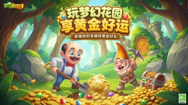 梦幻花园矮妖的宝藏活动开启 参与寻宝赢 999 足金实物大奖