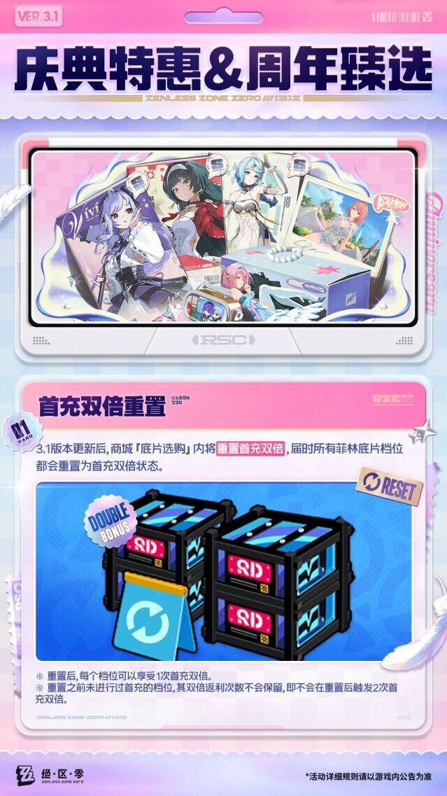 绝区零 3.1 版本福利汇总！庆典特惠与周年臻选活动上线