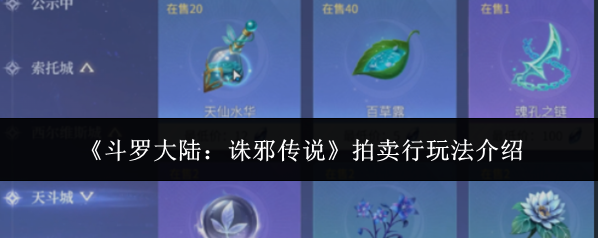 《斗罗大陆：诛邪传说》拍卖行玩法介绍